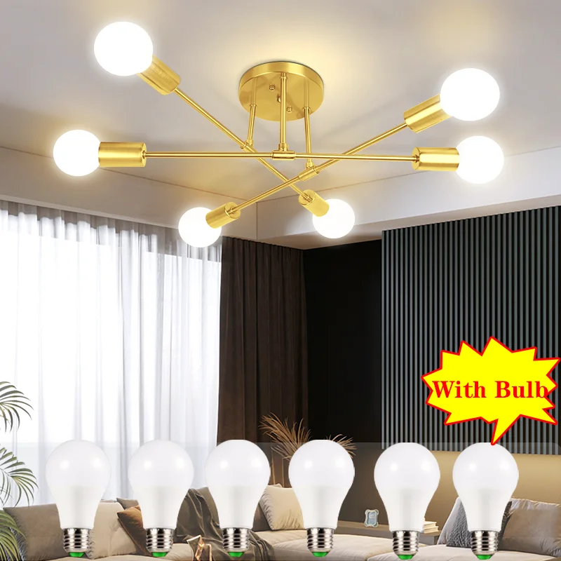 Modern North LED chandelier for living room, vintage home decor, essential lighting, luxurious restaurant lamp, E27 bulb