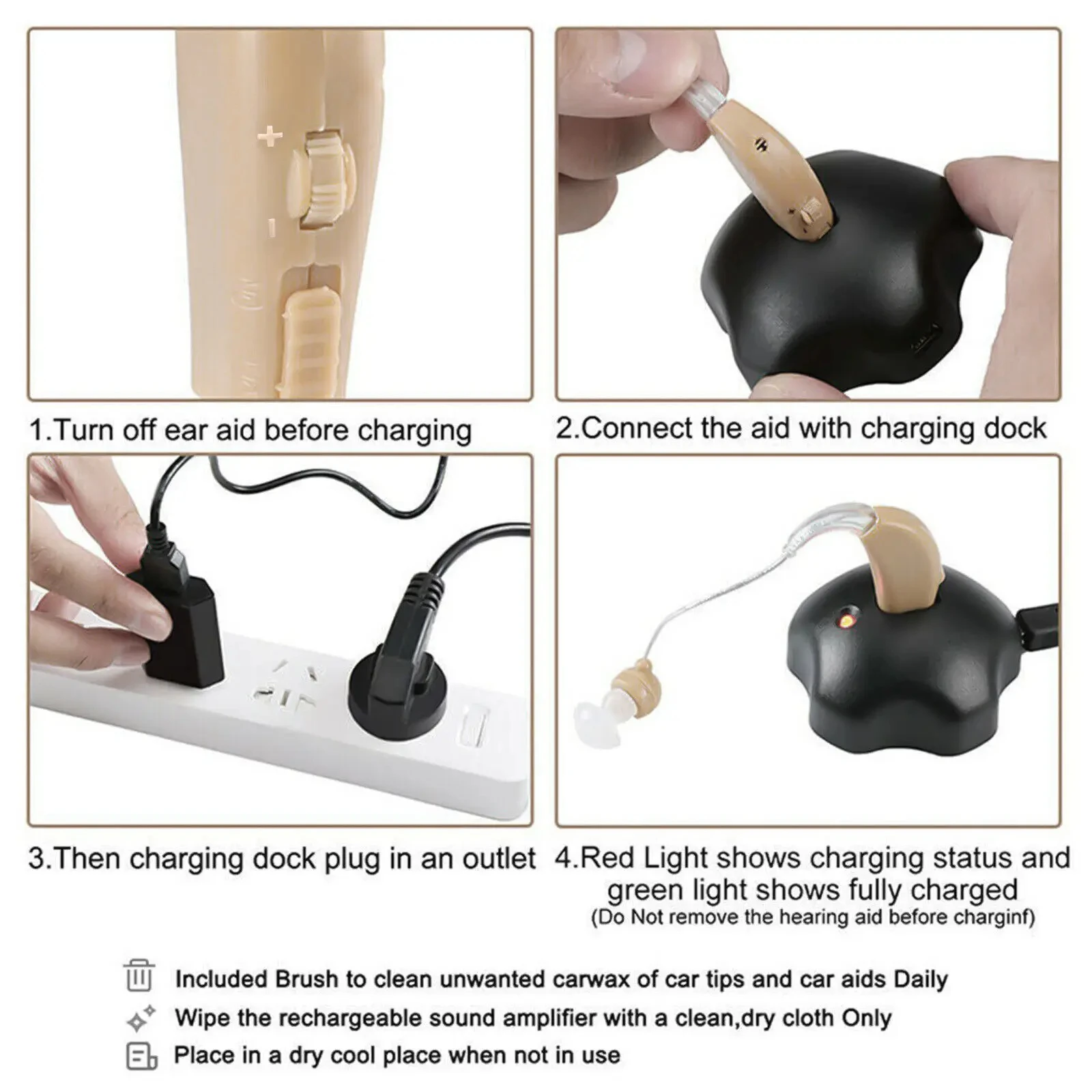 hearing aid Rechargeable Digital Hearing Aids Elderly Noise Reduction Volume Control Premium Ear Sound Amplifier