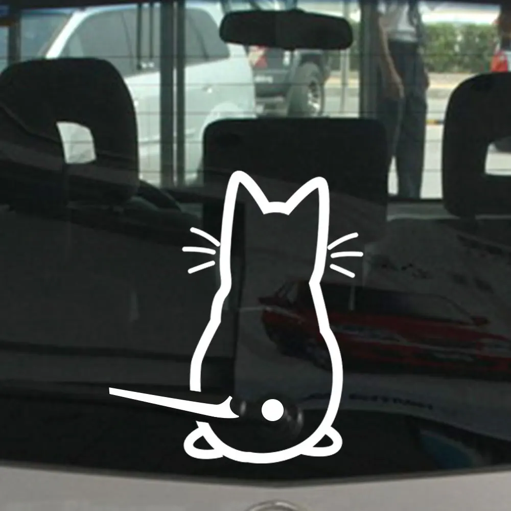 

Kitty Cat Car Stickers Personalized Ecorative Windshield Wiper Cute Cat Creative Pattern Car Glass Sticker Cutting Vinyl Decal