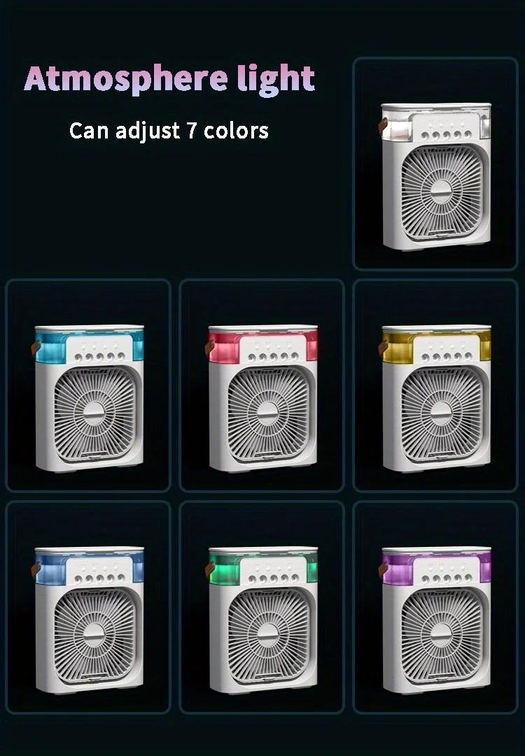 S5a522cac4ae34c3da11b8bd6dfad9d1bq Spray Small Fan Five Hole Humidification Small Refrigeration Air Conditioner Mini Fan Water-cooled Silent Air Cooler Portable Mallzona