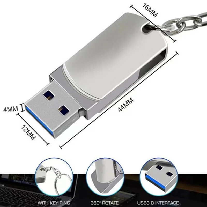Rotatable Flash Drive 1/2TB High Speed Drive Stick Metal Key Ring Pendrive With Keychain - AliExpress