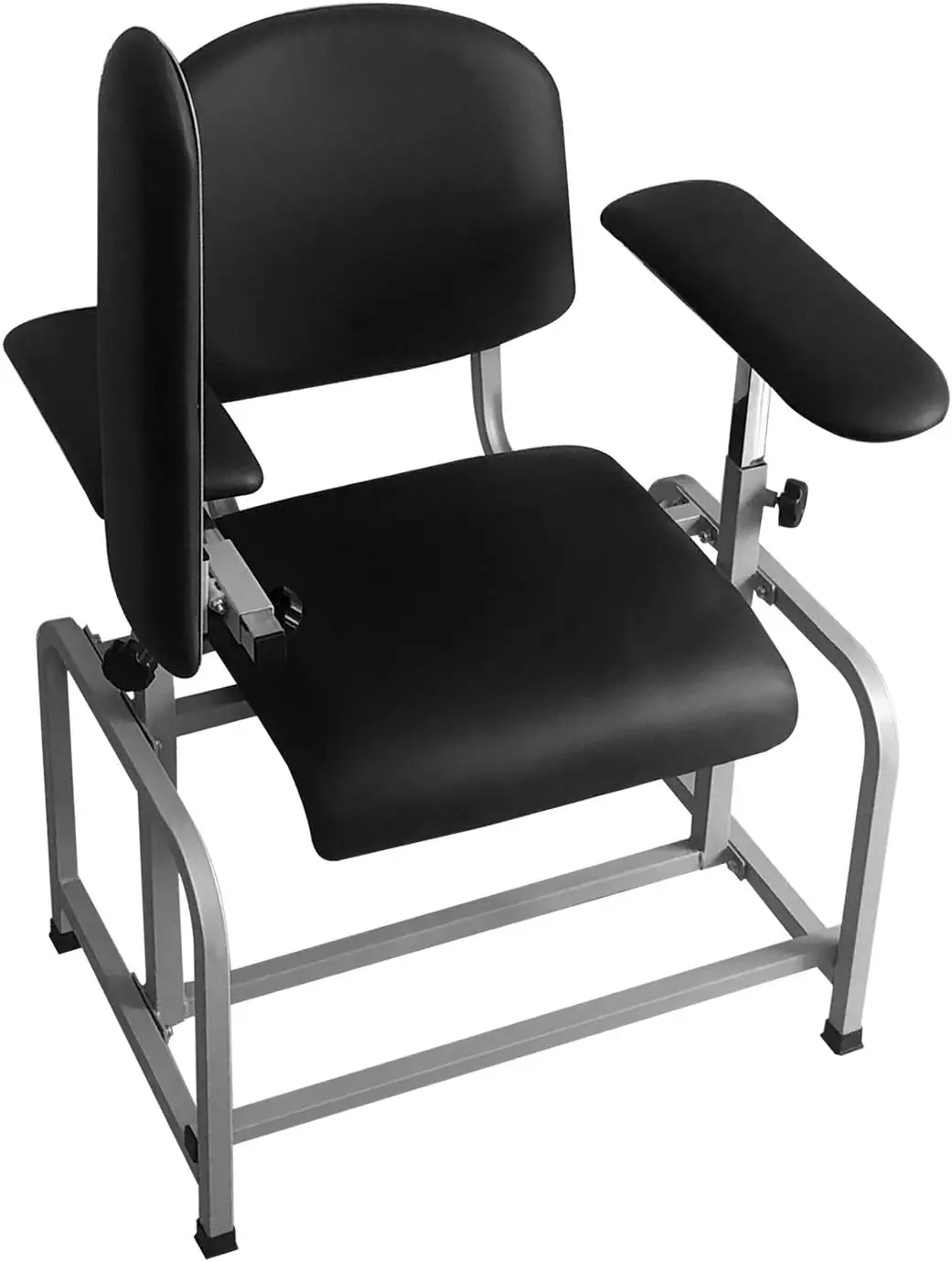 Blood Drawing Phlebotomy Chair, Comfortable Padded Lab Draw Chair with Adjustable Armrest (Black) 3