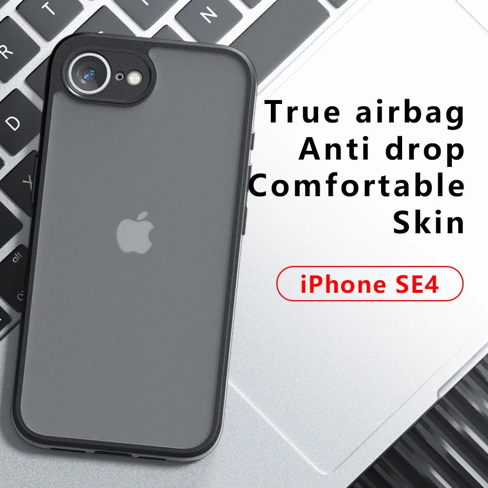 Luxury Armor Matte Shockproof Phone Case with Clear Acrylic Bumper Cover