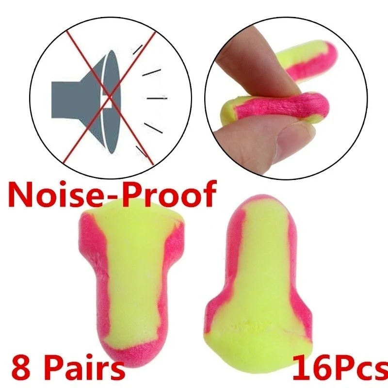 цена New 8 Pairs Disposable Soft Foam Earplugs Snore-Proof Sleep Ear Protector No Cords SEL Ear Plug Noise Concerts 2023