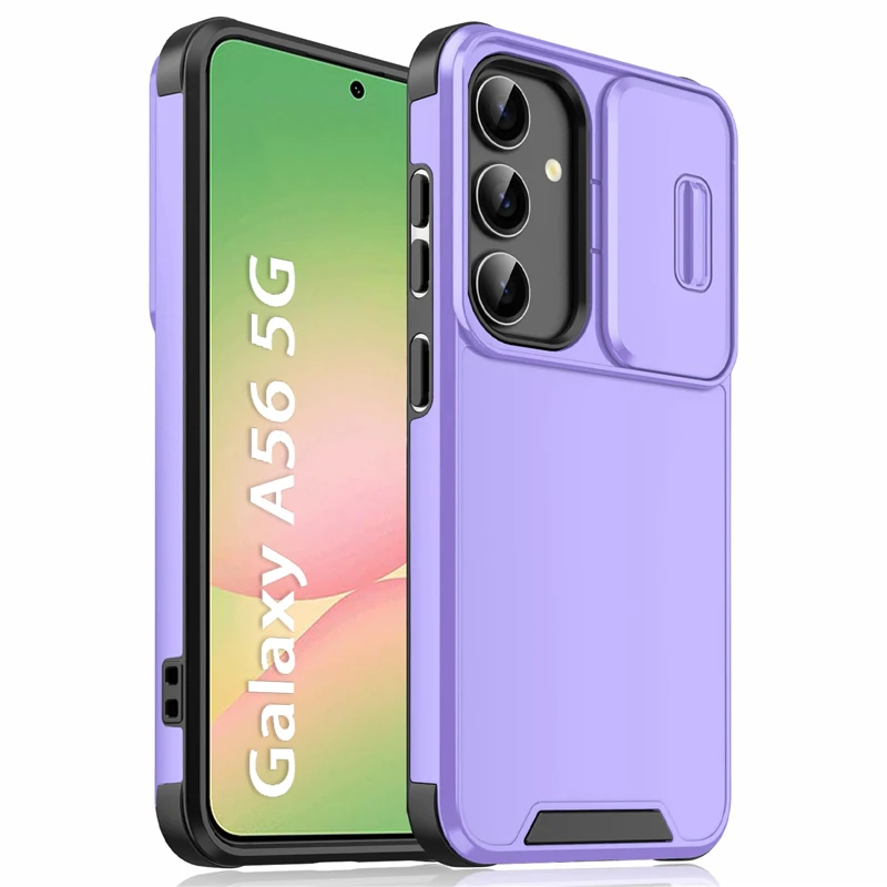Frosted Armor Shockproof Bumper Case with Slide Camera Lens Protection