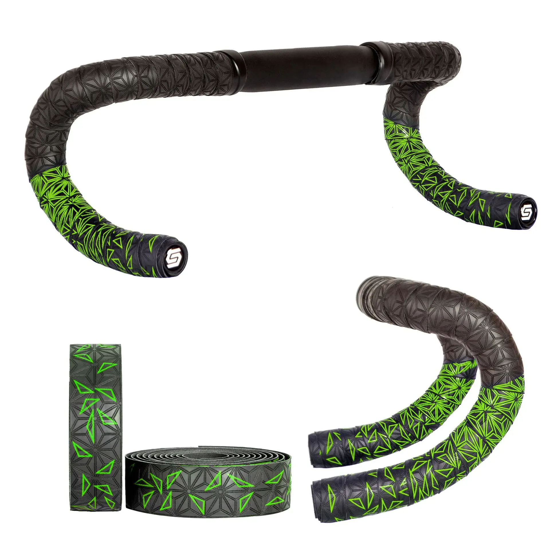 Road Bike Handlebar Tape Anti-Slip PU Shock Handle Bar Tape With Bar End Plugs PU Anti-Vibration Wrap Tape Durable Bar Bartape 5