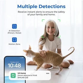 IMILAB WiFi 6 Indoor Baby Monitor Camera with AI Detection Night Vision 2-Way Audio 360° PTZ for Child Safety C21/C22 6