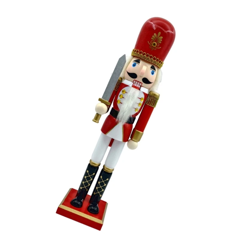 

1PC Christmas Nutcrackers Wood Nutcrackers Soldier Puppet Display Ornament for Kitchen Christmas Decorations