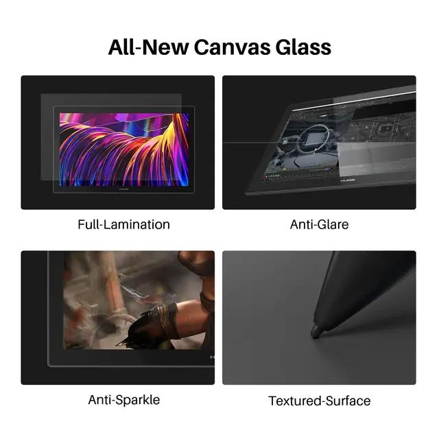 HUION KAMVAS Pro 27 4K UHD Drawing Tablet with Screen, PenTech 4.0 Stylus with 2nd Gen Anti-Glare Etched Glass 98% Adobe RGB 6