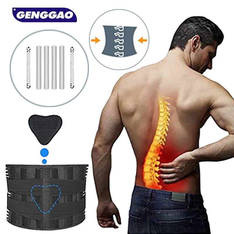 

Lower Back Brace with 6 Stays Anti-skid Orthopedic lumbar Support Breathable Waist Support Belt for Gym Pain Relief