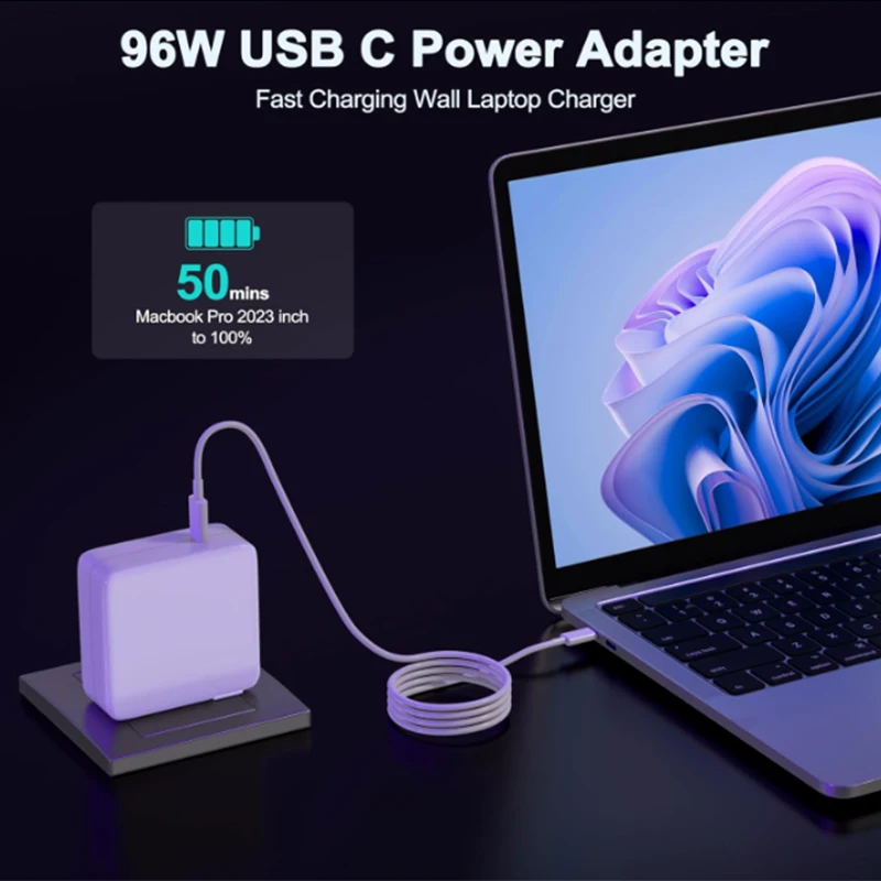 Usb c Carregador Adaptador de Energia para Macbook Pro Funciona com tipo c Novidades Air pd 30w 60w 87w 96w 16 15 13 13 2023 2023 - Imagem 3