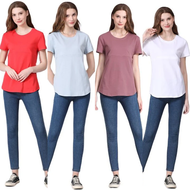 Emotion Moms Summer Invisible Zipper Pregnancy Maternity Top Lactation Clothing Breastfeeding For Pregnant Women Big Size 6