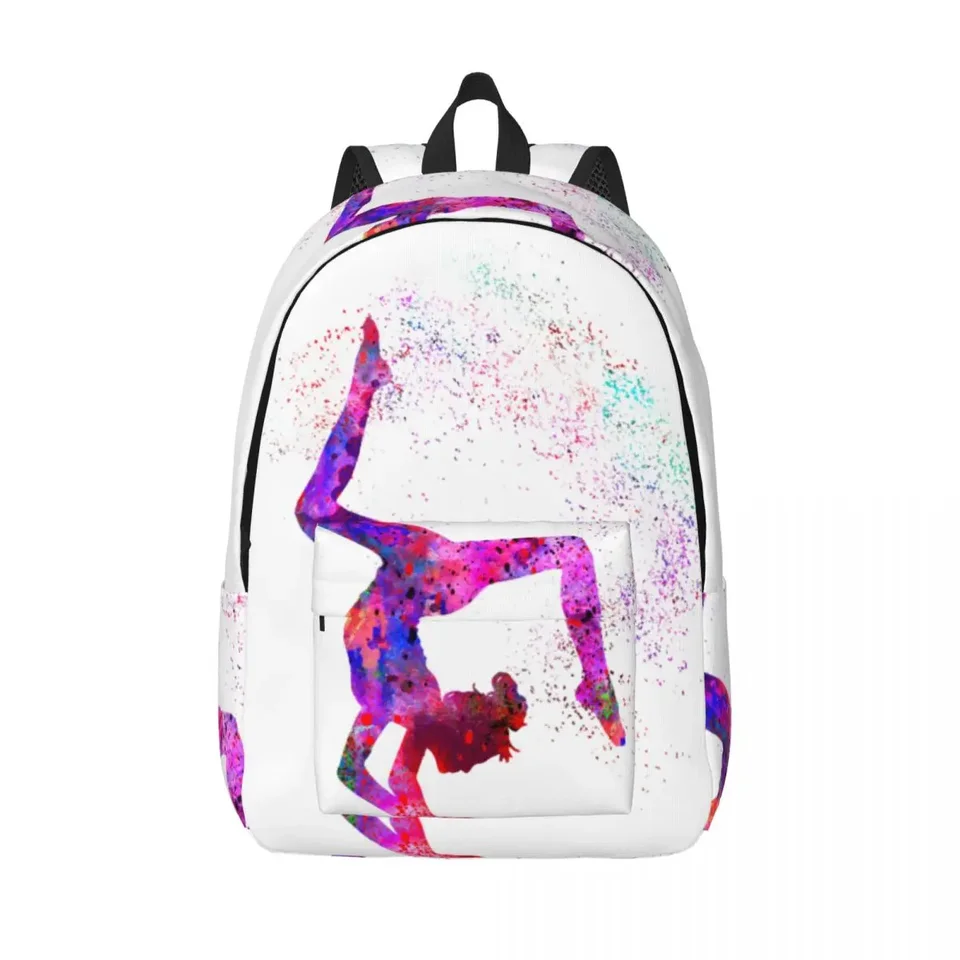 Gymnastics Girl Backpack Teen Gift Watercolor Gymnastics Hiking
