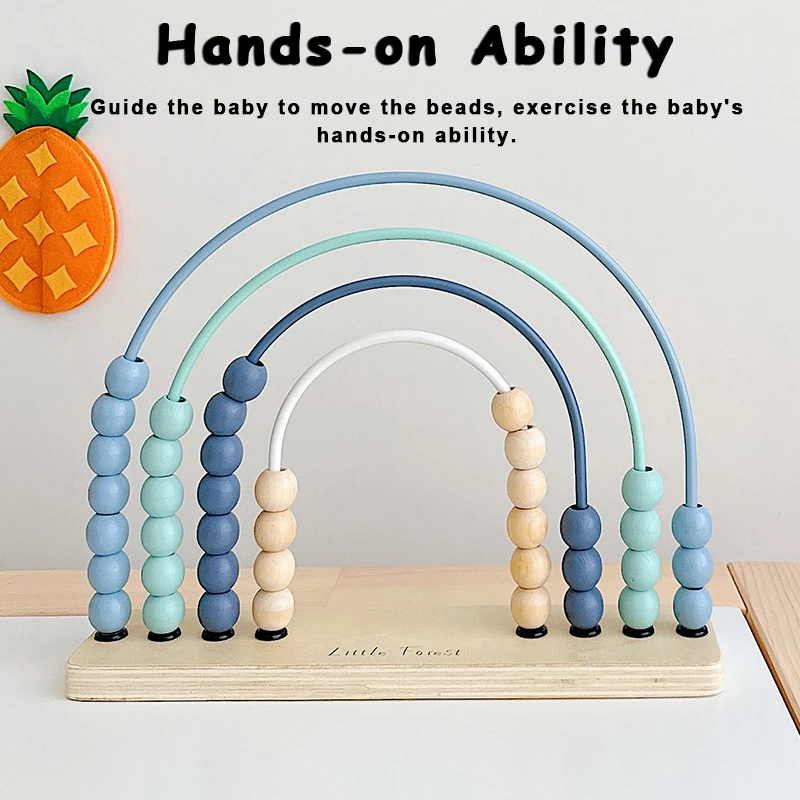 Perline Di Legno Con Numeri – Gioco Di Matematica Montessori, Conteggio E Abbinamento, Bacchette E Cucchiai Per Bambini Da 3 Anni