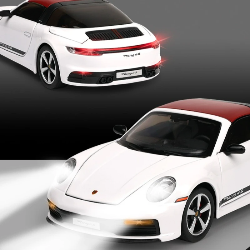 1:32 911 Targa 4S 스포츠카 합금 자동차 모델 시뮬레이션 어린이 장난감 컬렉션 장식품 소년 선물용