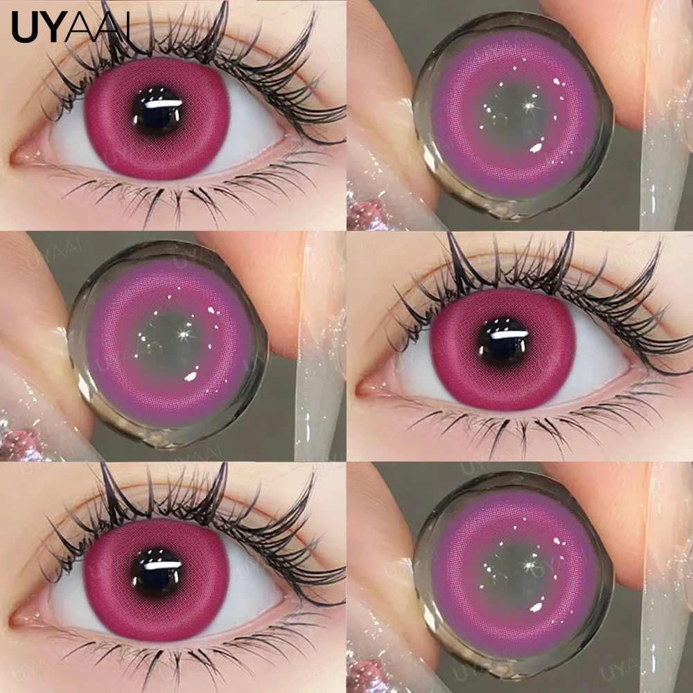 Contact Lenses 1 Pair Colorful Contact Lenses Eyes Blue Eye Anime Cosplay Lenses Purple Colored Pink y2k Colorcon Red Lens