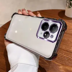 Enhanced Shockproof Bumper Case with Airbag Corners and Electroplating Design for Realme Neo7 Turbo (PURPLE)