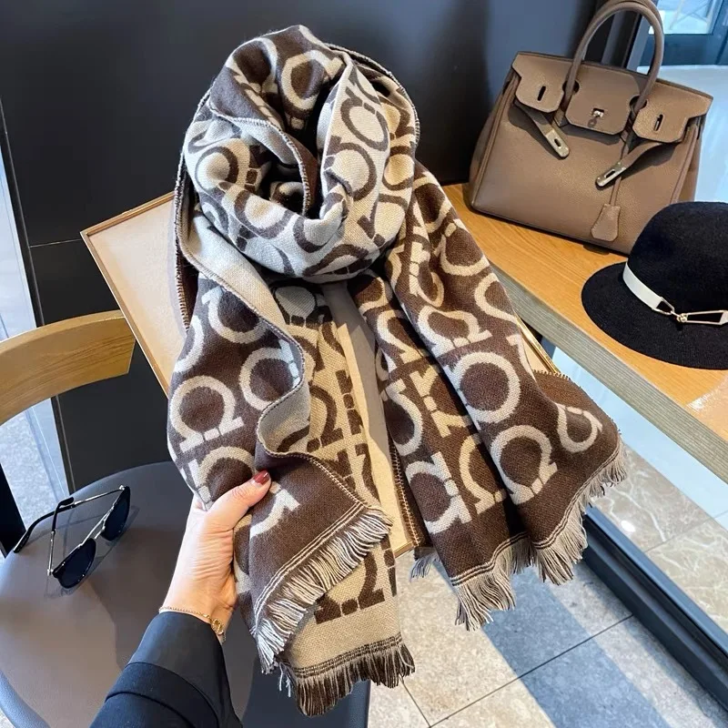 Louis Vuitton Monogram double sided cashmere shawl