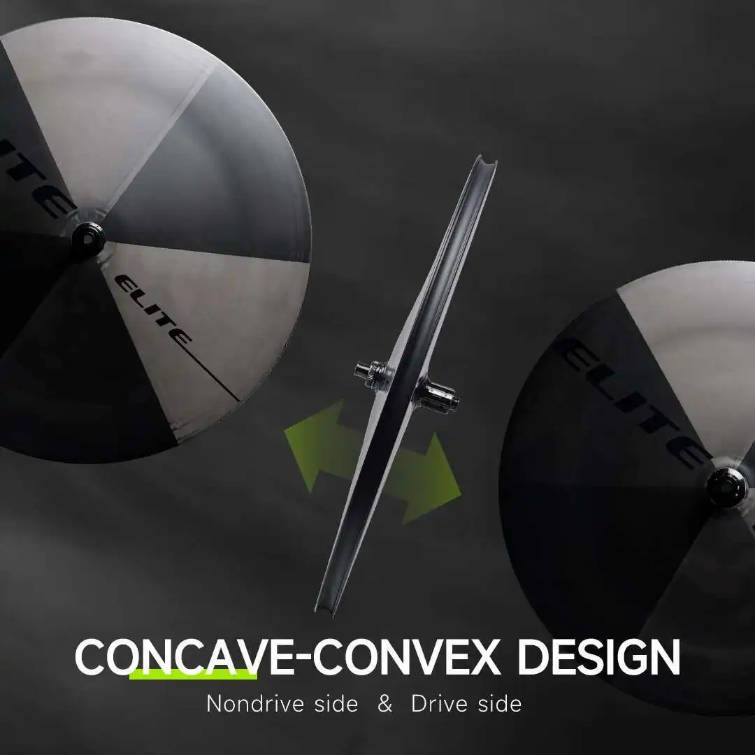 ELITEWHEELS EDGE TT Disc Wheels UD Raw Weave 1050g Weight 50T