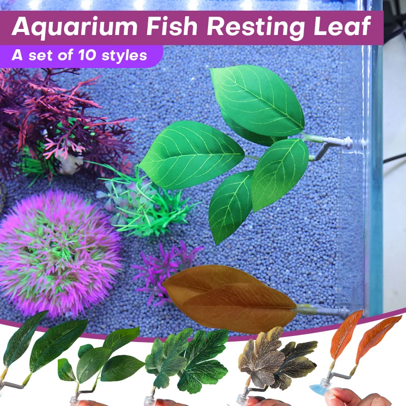 10Pcs Artificiale Betta Leaf Fish Tank Plant Fish Oviposition Play Rest Bed Pianta Di Plastica Ornamentale Pet Fish Aqarium Decoration