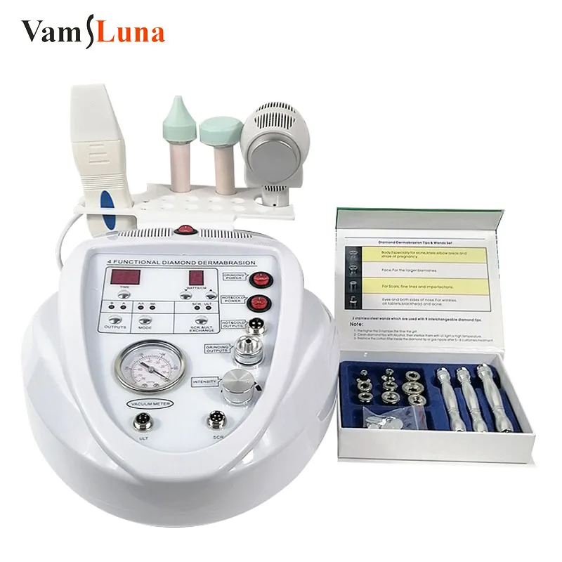 4 in 1 Dermabrasion microdermabrasion peel machine Diamond Facial Deep Cleansing Face Lifting Ultrasonic Massage Beauty Device hydrafacial aqua facial peel microdermabrasion maquina hidrodermoabrasion diamond peel machine led beauty cleansing device