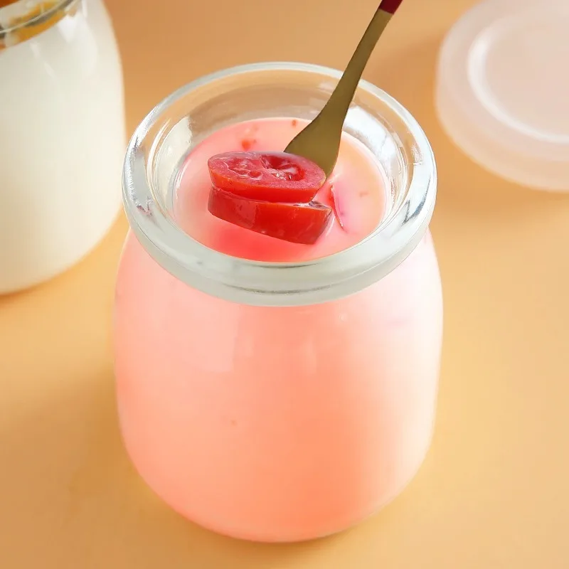 100/150/200ml Clear Glass Food Bottle with Lid Pudding Yogurt Container Milk Jams Jelly Mousse Honey Spice Storage Jars Mini Cup 5