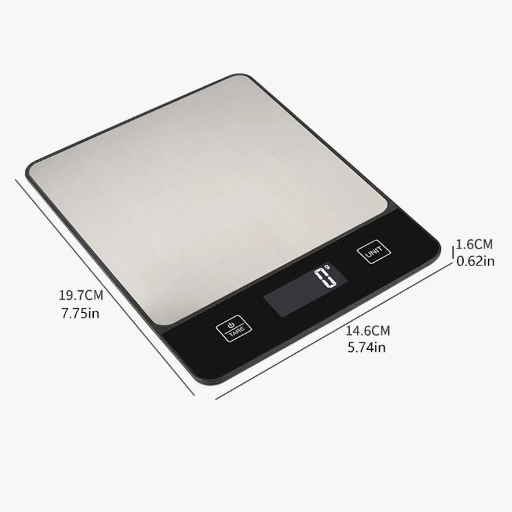 Stainless Steel Electronic Scale High Precision LCD Display Gram Scale Digital Display Waterproof Kitchen Scale Food Measuring