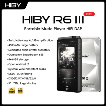 HiBy R6III 2025 / R6 Gen 3 Android 12 Music Player MP3 USB DAC HIFI WiFi Bluetooth 1