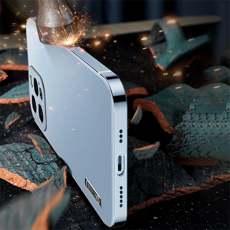 iPhoneアクセサリー STEEL CASE IPhone用ステンレススチールケース,フルカメラプロテクター