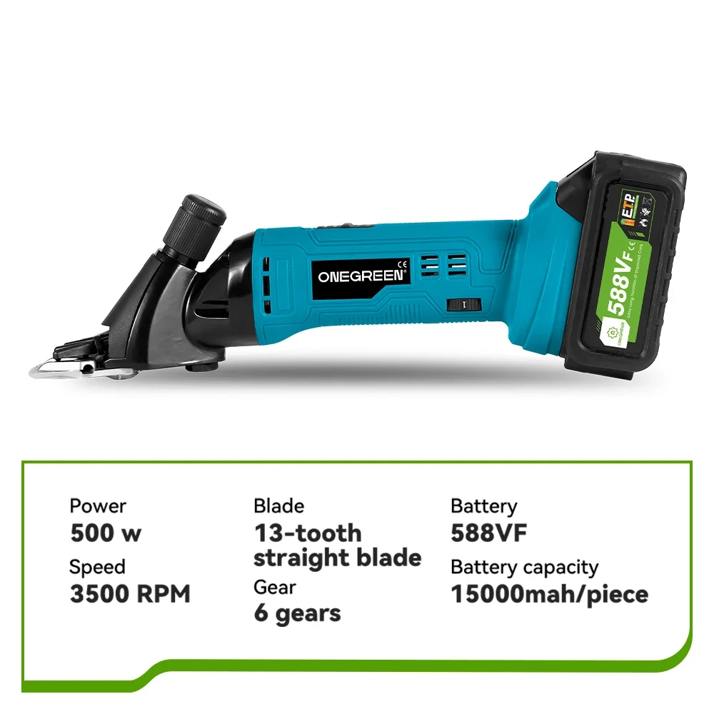 ONEGREEN 6 Speed 13 Teeth Electric Wool Shears Pet Machine Wool Cut Goat Pet Animal Shearing Supplies for Makita 18V Battery Pin