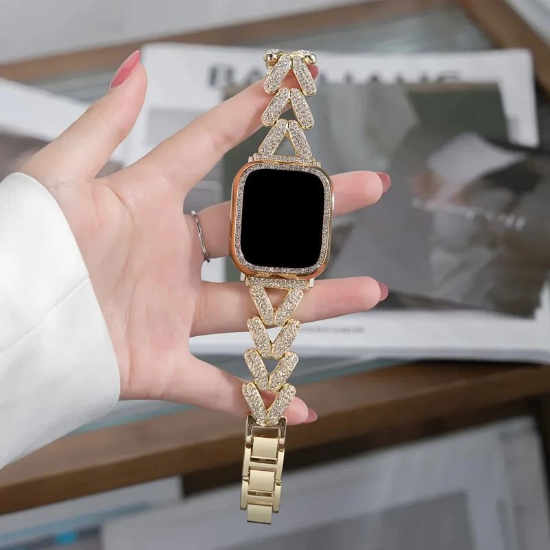 Elegant Diamond Metal Strap Bracelet for Women – Premium Watch Band Replacement