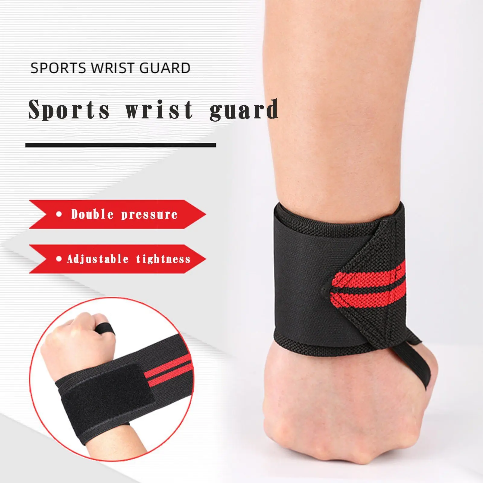 1PC Exercise Pressure Strap Elastic Wrist Wrist Pressure Weight Lifting Sports Wrist Bandage Wrap Wrist Guard against Sprain Men