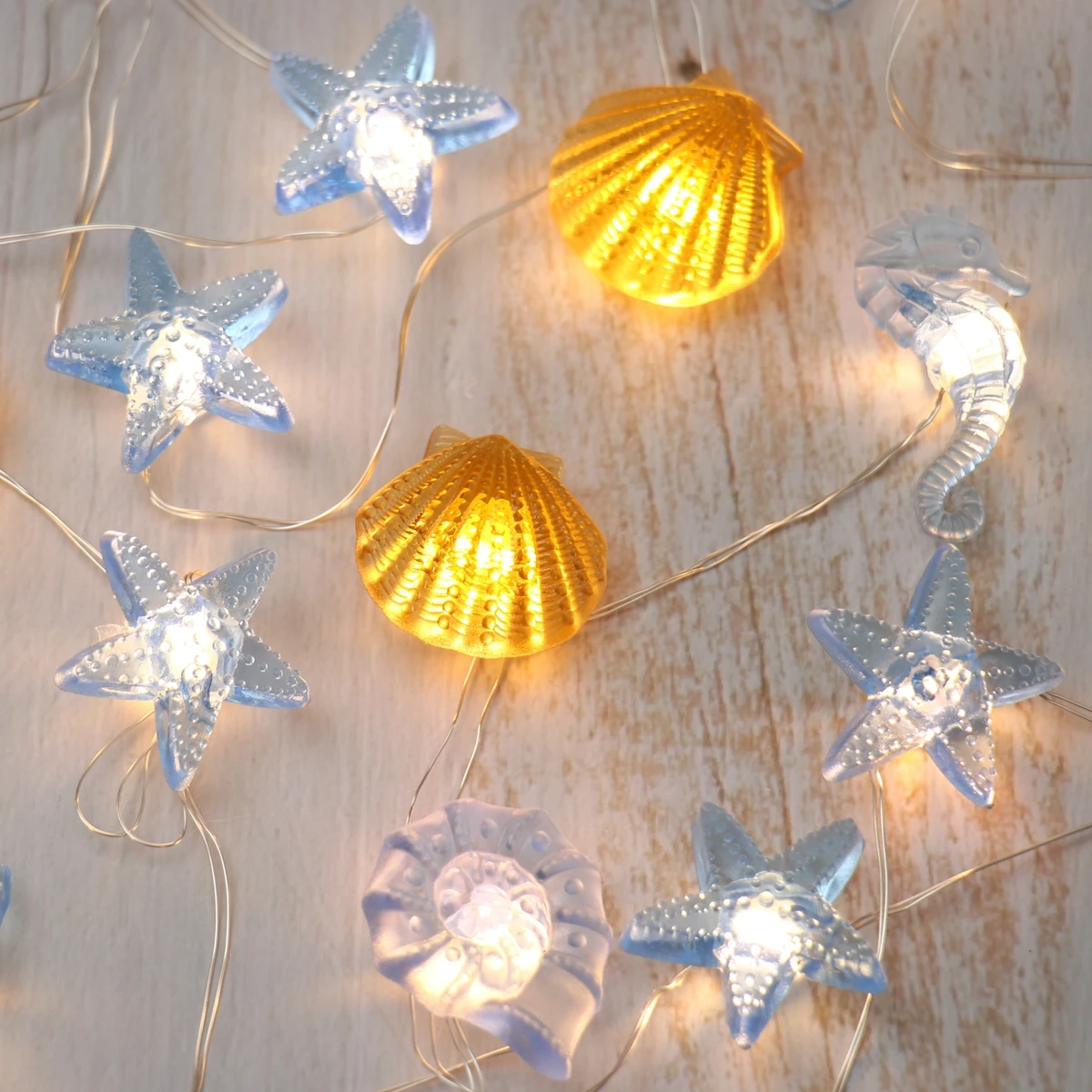 Гирлянда с морскими звездами, морскими звездами, 20 светодиодов, 2 м