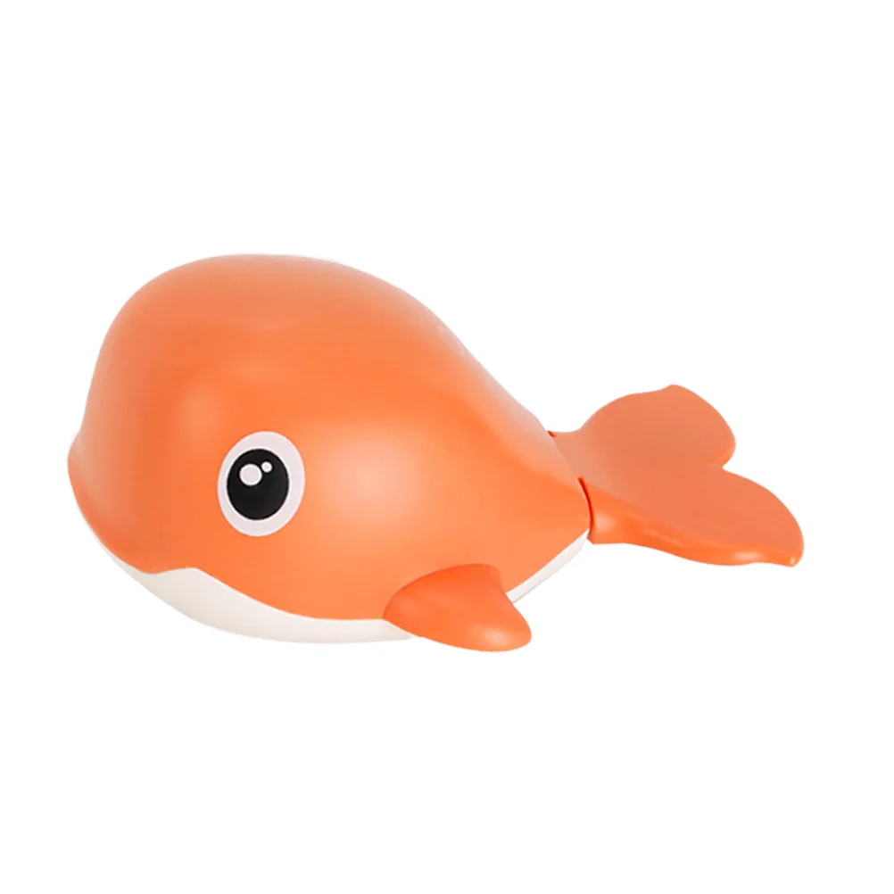 

Kids Bathtime Toy Clockwork Whale Toy Bathing Plaything Clockwork Swimming Whale Orange