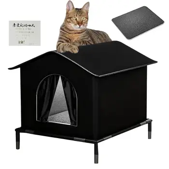 Outdoor Cat Houses Waterproof Nest Elevated Base Outdoor Cat House for Winter for Dog Kitten Chicken Animal Outside Patio