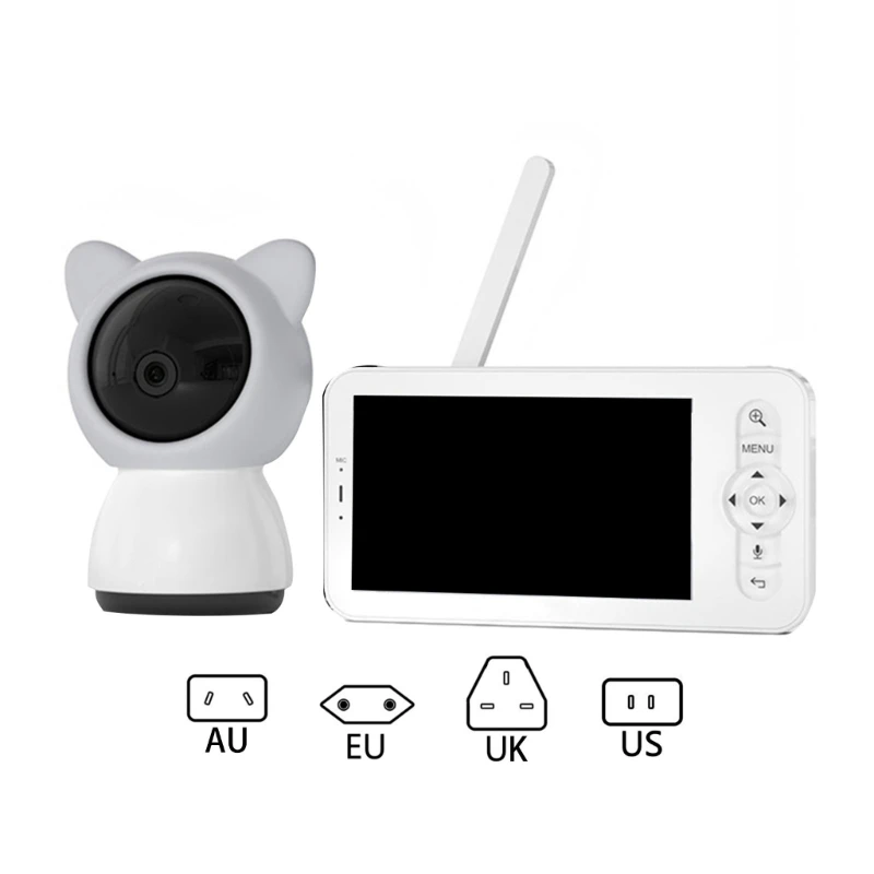 1 Set B5 Baby Monitor Support Two Way Talk 5inch Sreen PTZ Video Baby Camera with Night Visioned Support TFCard Storage