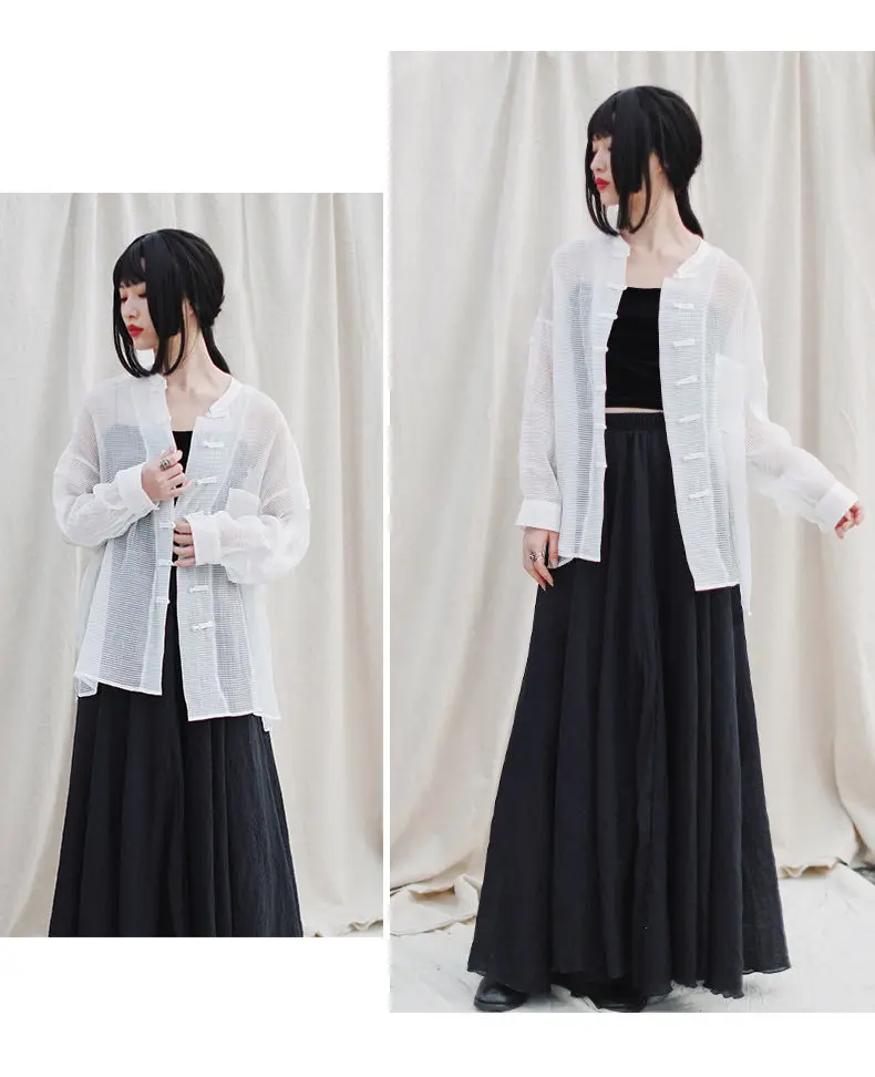 Chinese Style Harakuju Women Cardigan Summer Female Thin Tang Suit China Tops Loose Casual Vintage Shirt Hanfu Clothing Hanfu jacket
