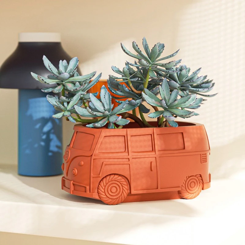 

Camper Van Bus Planter Pot Silicone Molds For Cement Garden Decor Motorcycle Garden Pot Making DIY Craft Supplies