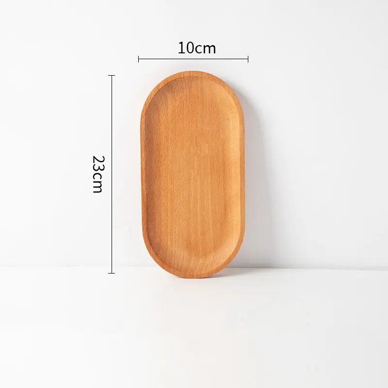Description Picture 2 of itemOval Wooden Tea Tray Serving Table Plate Snacks Food Storage Dish For Tray Fruit Dishes Saucer Dessert Serving Pan Tray