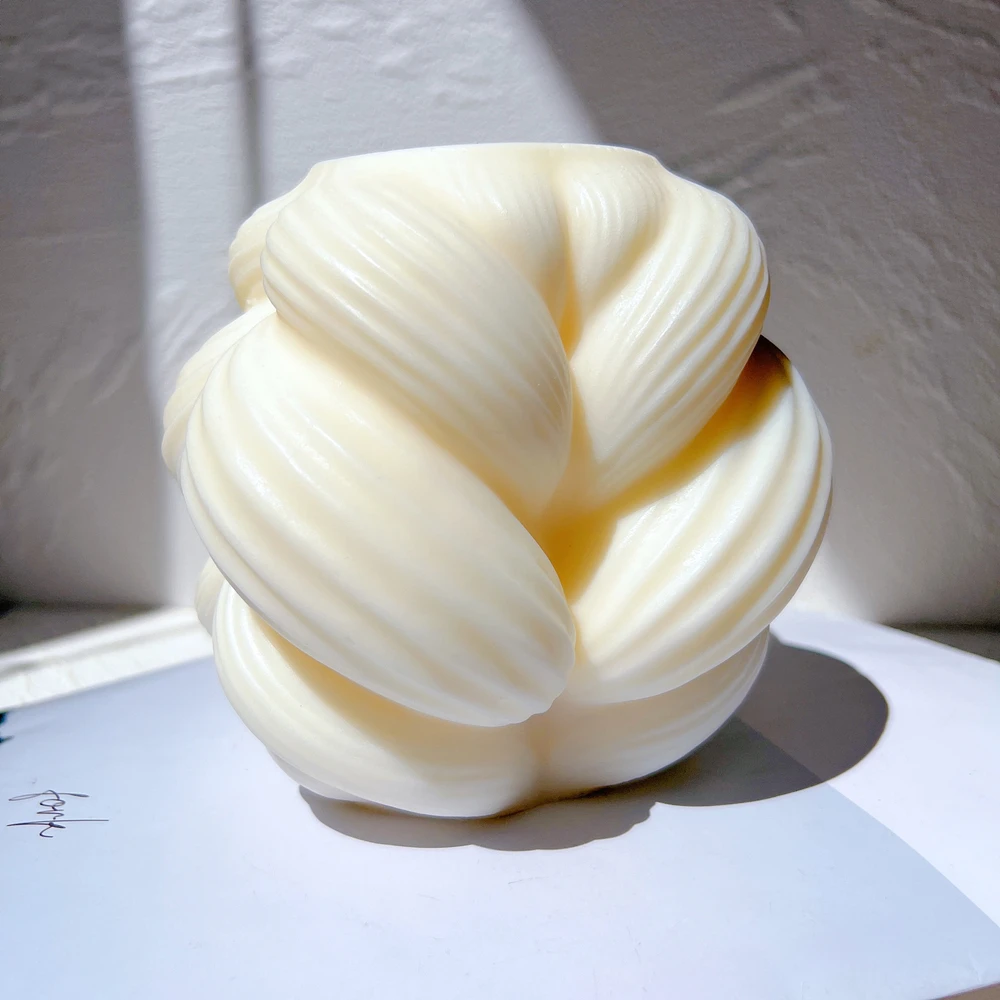 Two Sizes Swirl Twisted Knot Candle Molds Wave Twirl Taper Spiral Silicone Mould Geometric Abstract Decorative Wavy Soy Wax Mold