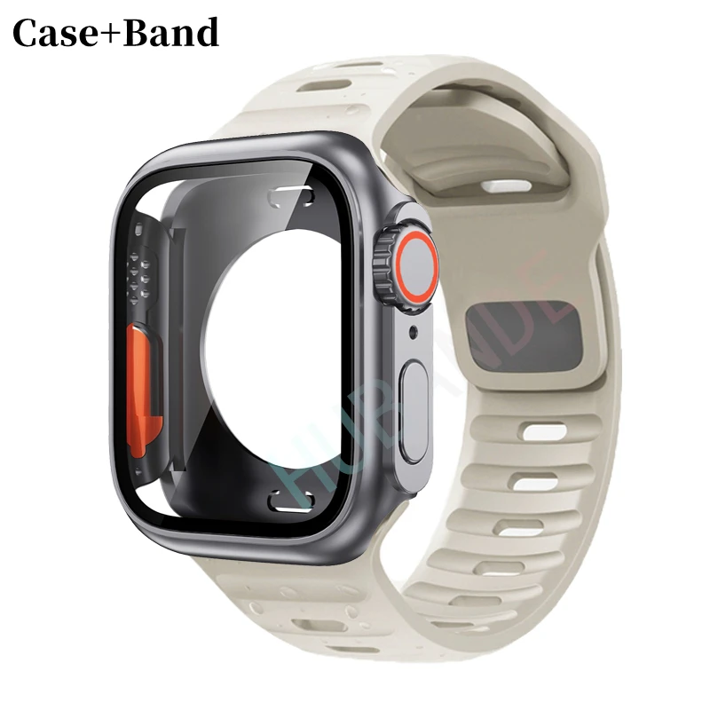 Premium Silicone Strap & Case with Screen Protectors