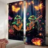 2Pcs Cartoon Frog Curtain Guitar Frog Curtains Magic Mushroom Weighted Mysterious Butterfly Suitable For Living Room Bedroom 1