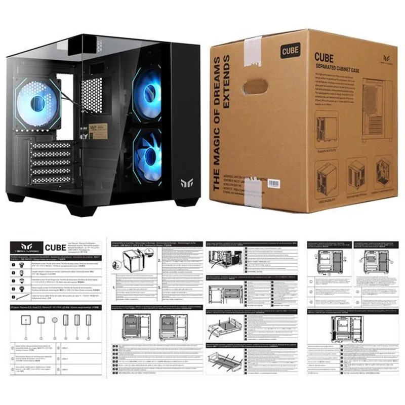 Yeah Magic Cube-ordenador para videojuegos, vista al mar, chasis de habitación, sin columna, panorama estereoscópico 3D, placa base MATX, refrigeración por agua 240 - Imagen 3