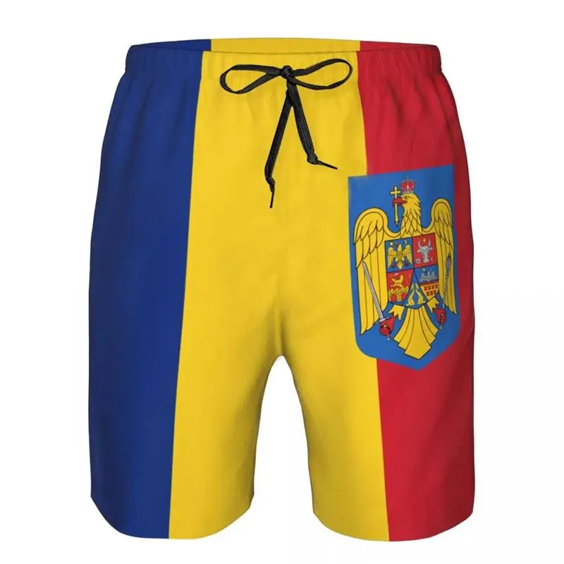3D Romania Flag Graphic Beach Shorts Pants Men Romanian Emblem Board Shorts Swimsuit Summer Hawaiian Swim Trunks Surf Ice Shorts 2