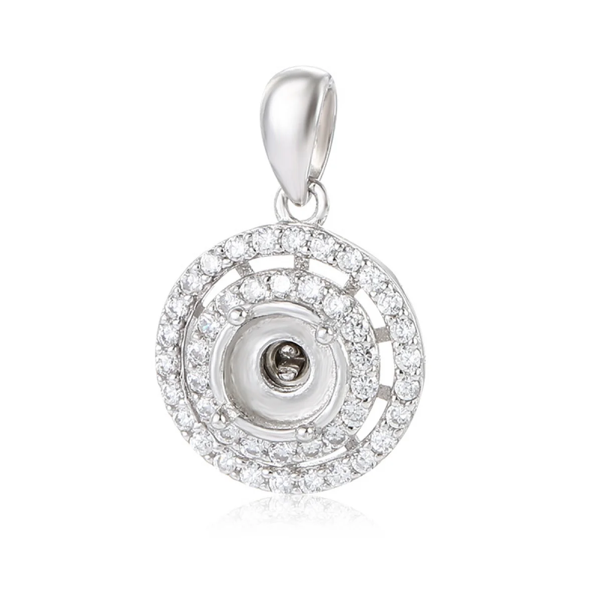 925 Sterling Silver Pendant Base Blank fit 6mm Round Amber and Jade Beads Setting Handmade Pendant Necklace Jewelry Craft