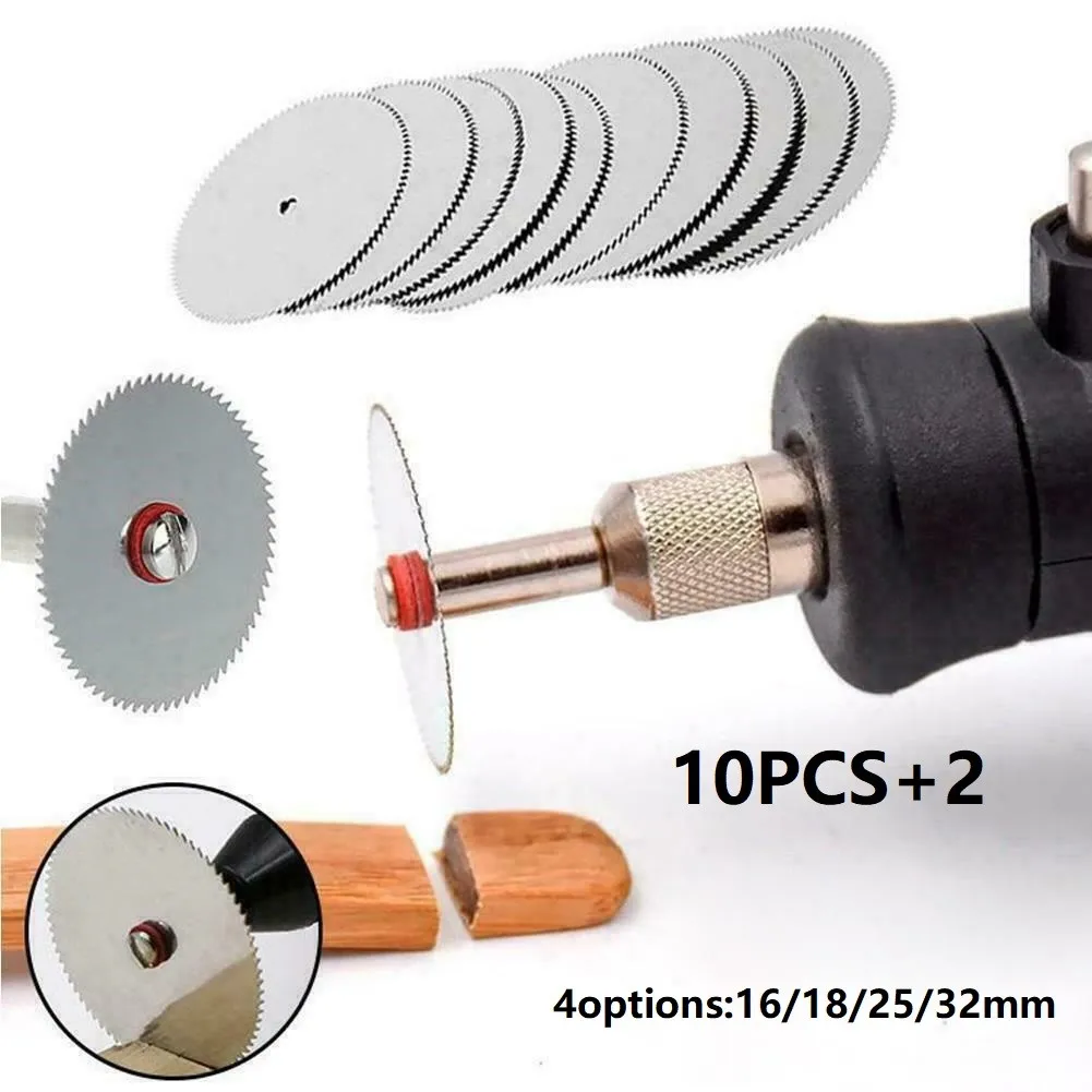 탄소강 원형 톱 디스크, 드레멜 회전 맨드릴, 목공 플라스틱 톱날, 16mm, 18mm, 25mm, 32mm 회전 도구