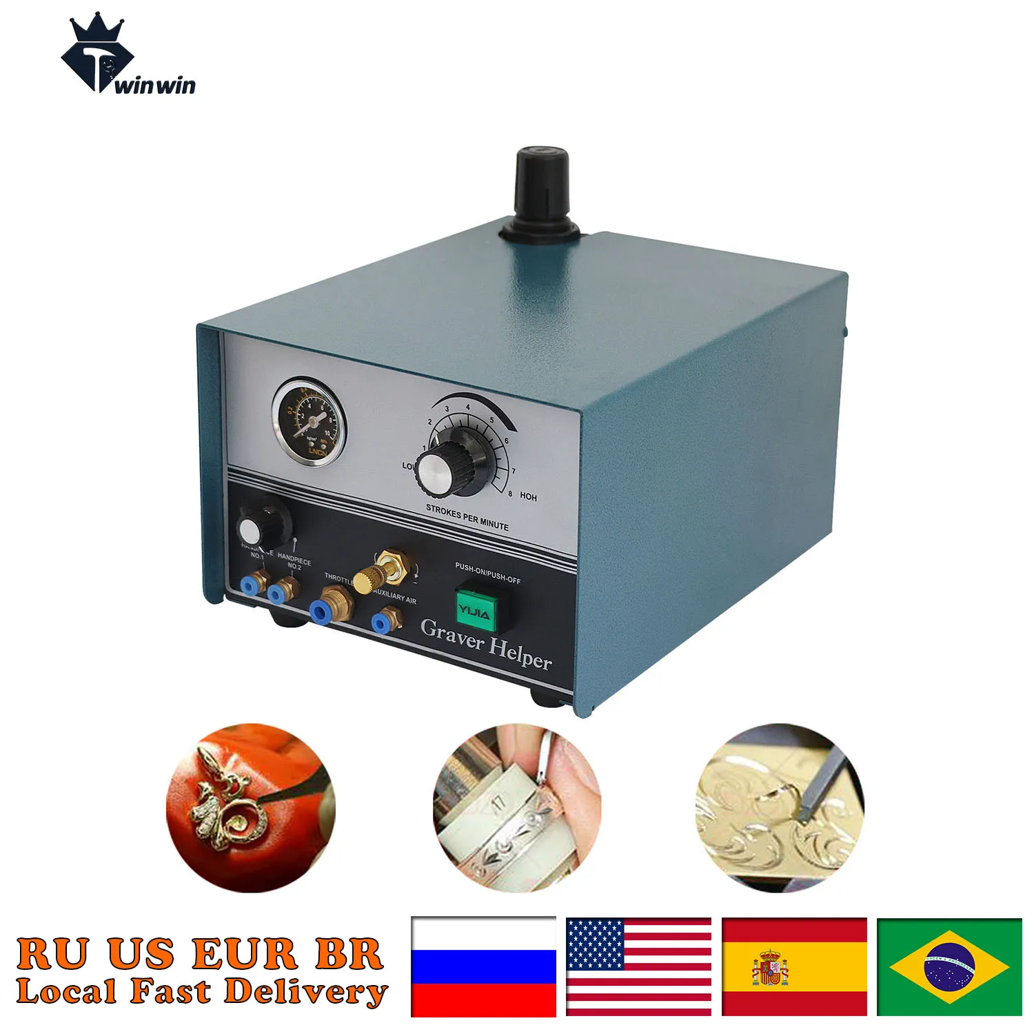 Pneumatic Engraving Machine Double Ended Impact Graver Impact Pneumatic Engraver Tool