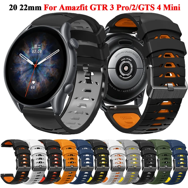 Comprar Correa de silicona para reloj Amazfit Amazfit GTR Mini Bip 5 GTS 4  Bip 3 Pro, repuesto de pulsera de 22mm