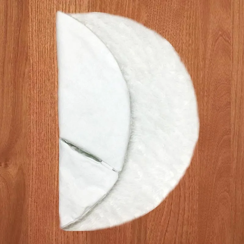 Christmas Tree Skirt Cover Base Mat White Plush Decoration Home Party Holiday