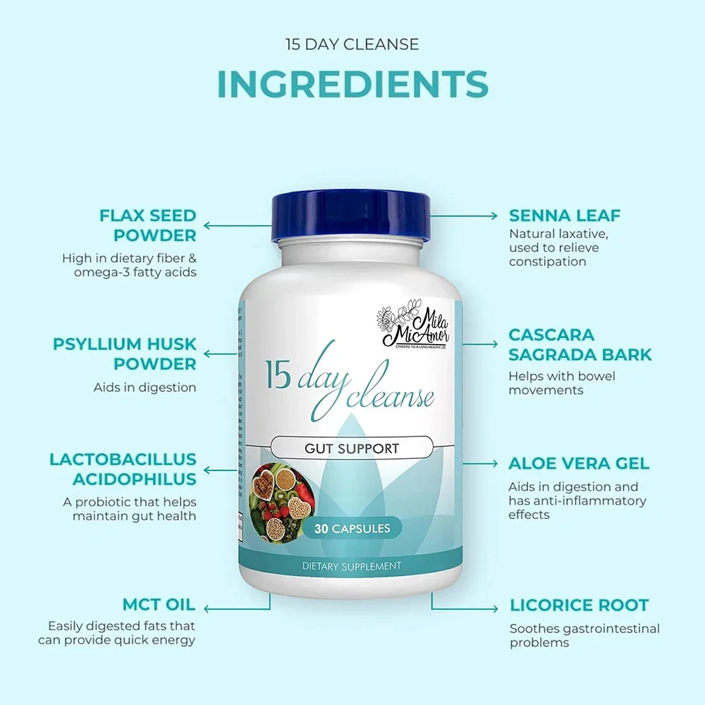 Gut and Colon Support 15-day Cleanse and Detox To Reduce Abdominal Pain Bloating Constipation Aid Gut Health gut cleanse detox